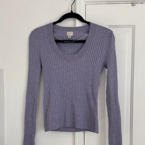 a new day Lavender Ribbed Knit Top